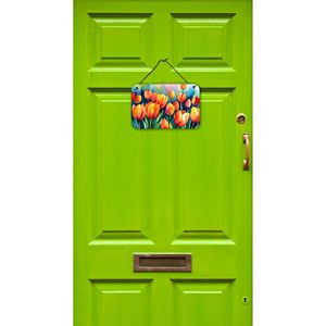 Nouveau multicolore aquarelle tulipes tenture murale en aluminium métal signe pour cuisine Bar salle de bain décor à la maison 8HX12W - Product Image 2