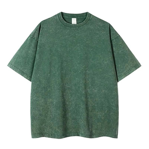 Camiseta de hombre Stone Wash de algodón vintage, corte relajado, peso pesado, estilo casual, para uso diario y streetwear, suave - Product Image 2