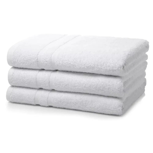 Serviettes de bain les plus vendues en promotion à prix réduit, avec logo personnalisé, en coton, couleur blanc premium - Product Image 1