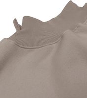 Pull en molleton à col montant pour femme, avec bordure contrastante, bleu clair, coupe oversize, épaules tombantes, manches longues