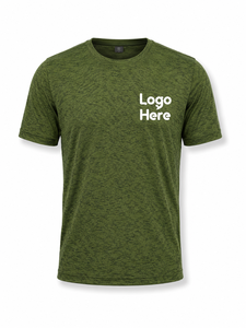 Camiseta de Manga Corta Verde para Hombre, 100% Poliéster, Secado Rápido, Cuello Redondo, Corte Regular, Informal, Tejido de Punto, Logotipo Estampado en la Parte Delantera - Product Image 2
