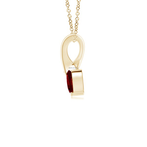 Pendentif Cœur en Rubis Vaayu Jewels avec Diamant Plaqué Or et Argent, Bijou Solitaire pour Femme, Cadeau de Fête - Product Image 4