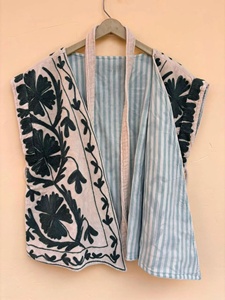 Suzani <b>Velvet</b> Vest with Belt Turkish Embroidered Waistcoat Handmade Vintage Boho Vest Unisex Sleeveless <b>Jacket</b> - Product Image 2