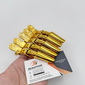 Pinces à cheveux alligator durables à maintien ferme, barrettes et pinces à griffes dorées pour salon, pinces en plastique pour sectionnement des cheveux - Product Image 2