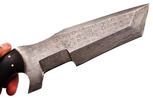 Cuchillo Zombie de Acero de Damasco con Mango de Madera, Hoja de Punta Caída y Borde Recto de 0.6 mm de Grosor - Product Image 3