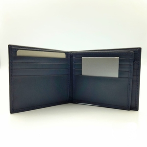 Portefeuille bifold en cuir bleu premium pour homme avec plusieurs emplacements pour cartes, design fin en cuir véritable, pour un usage quotidien ou comme idée cadeau - Product Image 1