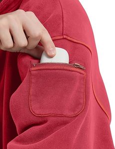 Sweat à capuche vintage surdimensionné et court pour homme, personnalisé, avec broderie, appliqué, patch, effet vieilli et délavé à l'acide, 100 % coton molletonné - Product Image 2