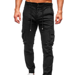 Mens Tactical Casual Mid Waist Embroidered Straight Cargo Trousers Utility <b>Pants</b> Outdoor Job Wear 100% Polyester - Product Image 2