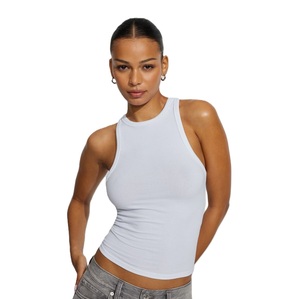 Elegante Camiseta sin Mangas de Algodón Acanalado, Cómoda y Ligera para Uso Diario, Camiseta de Punto Acanalado de Algodón, Atuendo Casual de Verano sin Mangas - Product Image 6