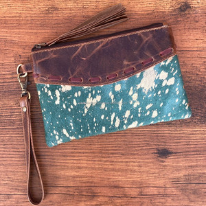 Pochette à fermeture éclair de luxe en cuir de vachette métallique minimaliste occidentale pour femmes en cuir véritable Designer Portable Wallet Purse - Product Image 2