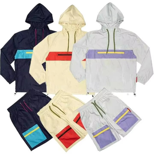 Conjunto Corto de Chaqueta Cortavientos y Pantalones Cortos de Nylon Transpirable para Hombre con Logotipo Bordado Personalizado, Ropa Urbana de Verano con Capucha - Product Image 6