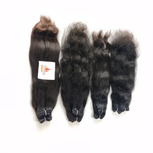 Indien Remy vague profonde Extensions de cheveux humains 100% couleur naturelle Double trame Machine aucune couleur traitée aucune tissage en gros - Product Image 3
