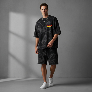 Premium Quality 100% Cotton Customized Men's <b>Twin</b> <b>Set</b> Breathable Comfortable Solid Printed Oversized Drop Shoulder 2 Piece <b>Set</b> - Product Image 4