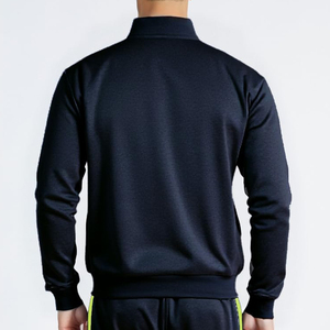 Men's Navy Blue Fleece Tracksuit Full Zipper Sporty Sweatshirt <b>Pants</b> Set Gray Panels Breathable Regular Fit Winter Wear - Product Image 6
