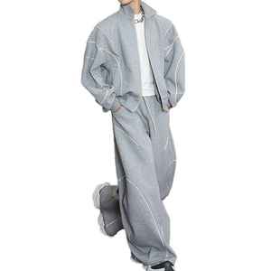 ชุดเซ็ตเสื้อฮู้ดดี้และกางเกงวอร์มผ้าฝ้ายเทคโนโลยีพิมพ์ลาย น้ำหนักเบา ทรงปกติ สวมใส่สบาย ระบายอากาศได้ดี แห้งเร็ว สำหรับผู้ชาย แบบสั่งทำได้ - Product Image 1