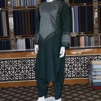 Vente en gros de shalwar kameez afghan 100% coton, patchwork, design élégant et tendance, ensemble 2 pièces, shalwar kameez pakistanais pour homme, robe musulmane