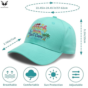 Casquette de baseball d'été légère, respirante et à séchage rapide, de style tendance, vert menthe, haute performance, avec broderie colorée - Product Image 2