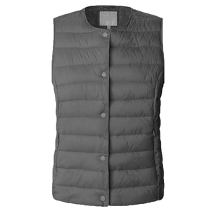 Chaleco acolchado personalizado para mujer, grueso y ligero, sin mangas, con botones, para deportes, estilo juvenil y adulto, chaleco acolchado. - Product Image 4