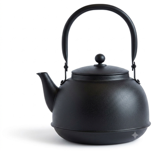 Vintage Metal Tea Kettle With Wooden Handle And Floral Engraving For Kitchen Use Handmade <b>Teapot</b> On Sale - Product Image 2