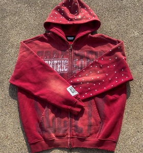 Custom Vintage Washed Rhinestone <b>Zip</b> Up Hoodie Oversized Heavyweight Graphic Full <b>Zip</b> <b>Hooded</b> Sweatshirt for Men Women - Product Image 3