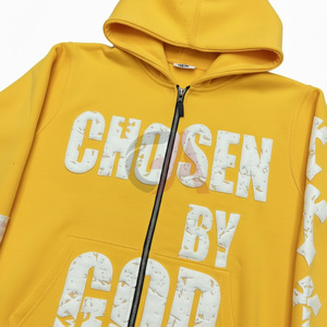 Sudadera con capucha para hombre, estilo acid wash, con cremallera, estampada, 100% algodón, forro polar grueso, ajuste cómodo, tendencia 2026 - Product Image 3