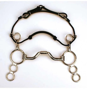 Herramienta de entrenamiento para caballos de grado veterinario, duradera, reutilizable, grande, con 3 anillos, tipo Hackamore, con boquilla lisa y portada. - Product Image 4