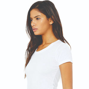 T-shirt personnalisé pour femme en coton écologique respirant anti-rétrécissement, col rond, idéal pour la course et le fitness estival, modèle vierge classique - Product Image 6