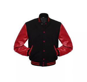 Chaqueta Universitaria de Béisbol Personalizada para Hombre, Diseño Sólido con Cierre de Cremallera, Servicio OEM, Chaquetas Recubiertas - Product Image 2