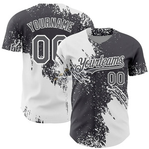 Maillot de baseball respirant à col en V et manches courtes de haute qualité, imprimé sur mesure, anti-bactérien, tendance personnalisée - Product Image 4
