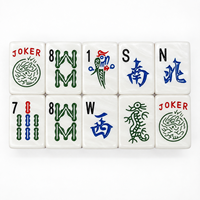 Tuiles de Mahjong américaines en acrylique blanc nacré, ensemble de 160 pièces avec motifs décoratifs pour jeux de société et tables de Mahjong à domicile