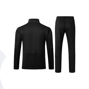 <b>Men</b> Solid Black Tracksuit Full Zip Long Sleeve Sporty Fit Quick Dry Polyester Autumn Wear - Product Image 2
