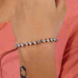 RAMDUT IMPEX Unisex Silver Plated Tennis Bracelet Brilliant Cut Moissanite Channel Setting Trendy Design GRA Certified - Product Image 5