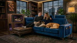 Canapé modulable pour animaux <span class=keywords><strong>de</strong></span> compagnie avec niche intégrée pour chat, tissu résistant aux griffures, canapé familial moderne pour propriétaires <span class=keywords><strong>de</strong></span> chats et <span class=keywords><strong>de</strong></span> chiens - Product Image 4