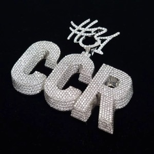 Custom Personalized <b>Initial</b> Letter Name <b>Pendant</b> VVS Moissanite Diamond Charms Hip Hop Style Iced Out Bling Jewelry For Gifts - Product Image 4