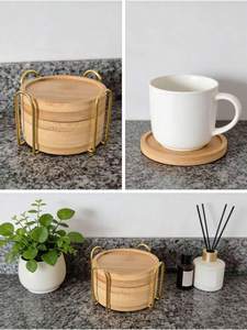[HOT SELLING] | Bamboo <b>Coaster</b> Non Slip Wooden Drink <b>Coaster</b> Set For Wine Glass <b>Beer</b> Mug Table Protection from Vietnam - Product Image 6
