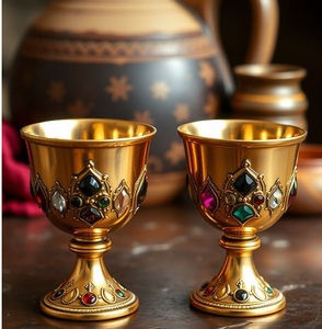 Elegante Copa de Latón Hecha a Mano, Vaso Metálico para Beber, Vajilla Real Vintage, Vaso Decorativo para Bebidas - Product Image 4