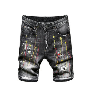 Men's Custom Denim Shorts 14oz Raw Selvedge Rigid Cotton Straight Leg Jean Shorts Red <b>Line</b> Detail Five Pockets <b>Pants</b> Wholesale - Product Image 2