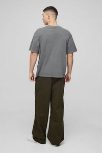 T-shirt Homme Oversize Personnalisé avec Motif Magazine, Effet Délavé, Respirant, Fabriqué au Pakistan, Prix Abordable, OEM, Mode Personnalisée - Product Image 2