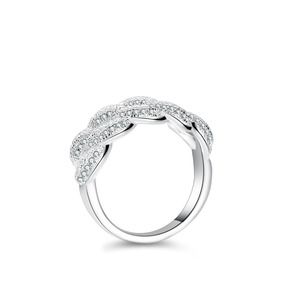 Unique Premium Quality European <b>Ring</b> S925 <b>Silver</b> 18K Gold Plated Bezel Setting Double Row Cuban <b>Cross</b> Moissanite Women's - Product Image 3