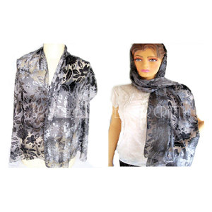 Elegant Flock Design Polyester Scarf Soft Lightweight Fashionable Neck <b>Wrap</b> <b>Shawl</b> for Women Stylish Printed Long Scarf - Product Image 2
