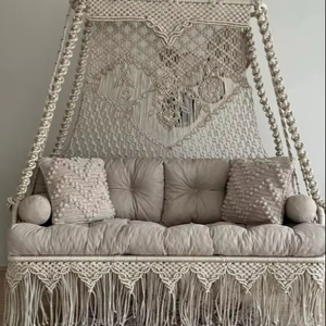 Handmade Macrame <b>Swing</b> Bed: Boho Indoor Outdoor Hanging Chair - Product Image 1