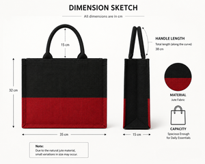 Sac fourre-tout personnalisé en jute bicolore, écologique, réutilisable, pour courses, en toile de jute laminée, pour cadeaux, mariage, exposition, avec poignées en corde - Product Image 2