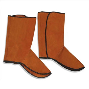 Couvre-chaussures en cuir ignifuge pour soudeur, protection industrielle robuste, qualité supérieure, cuir de vachette pleine fleur, protège-tibias de soudage - Product Image 5