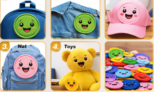 SmileyBud Patch brodé avec visage de dessin animé mignon – 2,5 pouces, à coudre ou à repasser, patchs colorés pour vêtements, sacs, chapeaux, travaux manuels - Product Image 5