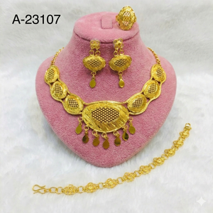 Juego de Joyería de Moda para Mujer MOLL JEWELLERS 2024, Chapado en Oro de 24K, Estilo Vintage, Inspirado en la India, Aleación de Zinc y Circonio - Product Image 1
