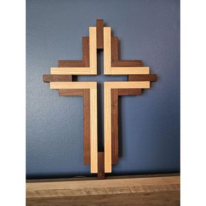 Croix en bois pour la prière et la méditation, belle décoration murale pour la réflexion spirituelle - Product Image 1