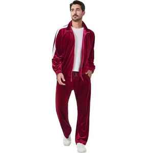Wholesale Custom High Quality 100% Cotton Velvet Tracksuits Sportswear Custom Design Private Label Air Breathable <b>Track</b> <b>Suit</b> - Product Image 4