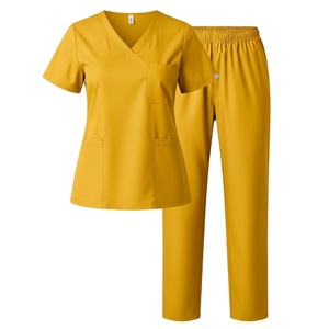 Qualité supérieure Logo personnalisé Respirant Médecin Scrubs Uniformes Ensembles Hôpital Femmes Médical Scrubs Clinique Dentaire Soins Infirmiers 2 Pièce - Product Image 1