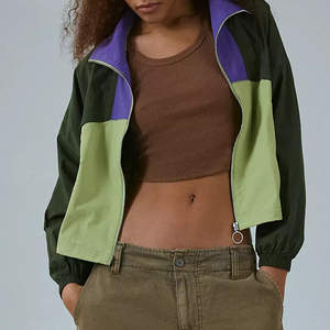 Veste à capuche réfléchissante verte pour homme avec fermeture éclair, vêtement décontracté pour l'extérieur, saison automne, en nylon - Product Image 1