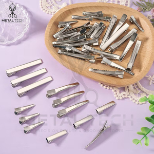 Pinces à cheveux professionnelles en métal argenté à une seule griffe, base pour salon de coiffure, pinces de sectionnement bec de canard, accessoires de bijouterie DIY - Product Image 5